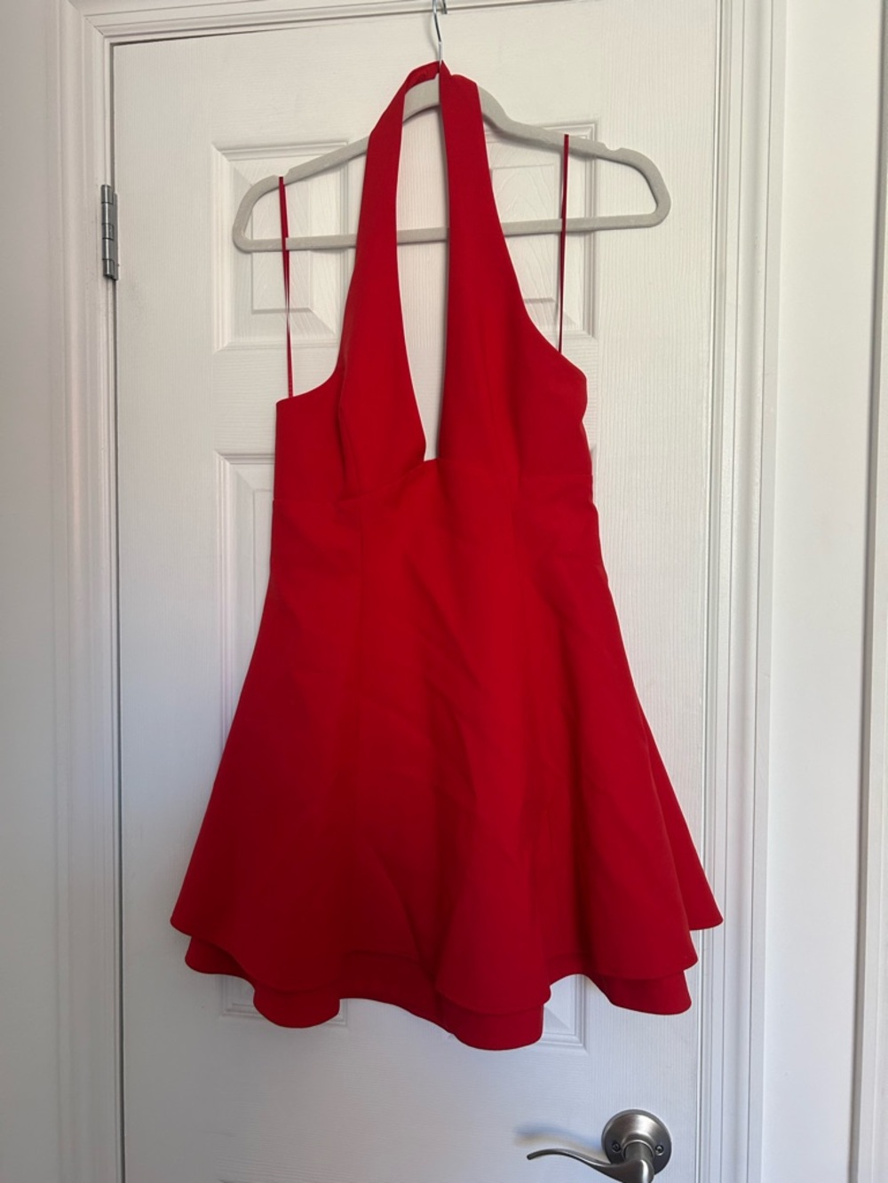 Zara Red Halter Fit-and-Flare Dress